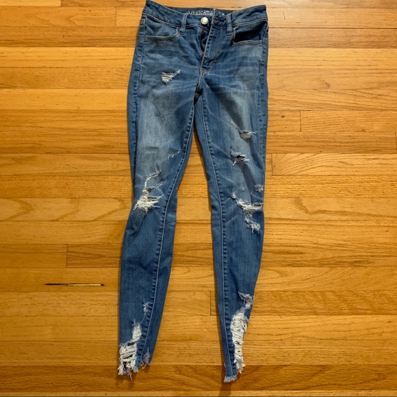 American Eagle Outfitters Denim - American eagle high waist ripped jeggings size 2